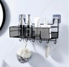 Single-Layer Punch-Free Wall Shelf with Hooks for Bathroom & Kitchen — WIMU Kitchen Nairobi — Kenya · WIMU Kitchen