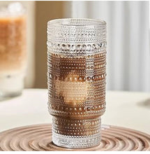 6pcs Embossed Vintage Glass Tumblers (view 2) — Kenya · WIMU Kitchen