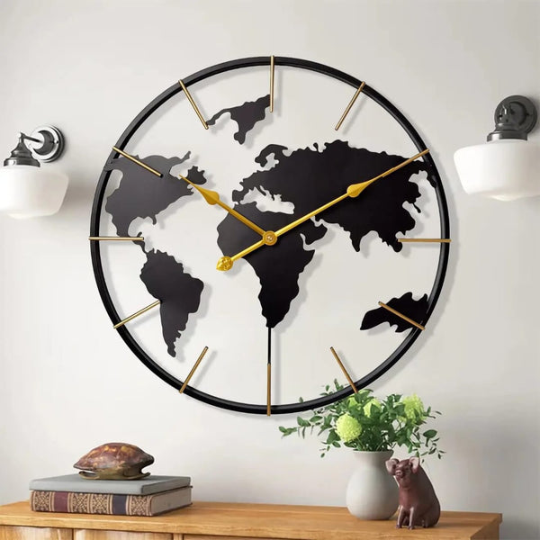 60cm Metal World Map Wall Clock — WIMU Kitchen Nairobi — Kenya · WIMU Kitchen Nairobi