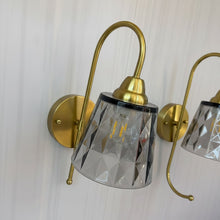 Diamond-Cut Glass Wall Light, Brushed Brass, E27 — view 2 — Kenya · WIMU Kitchen