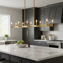10 Candle Light Linear Island Pendant Light Chandelier — Kenya · WIMU Kitchen