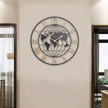 60cm World Map Wall Clock with Roman Numerals — view 2 — Kenya · WIMU Kitchen
