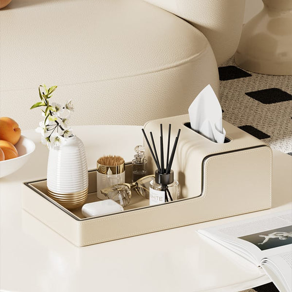 Leather Tissue Box with Integrated Storage Tray — WIMU Kitchen Nairobi — Kenya · WIMU Kitchen Nairobi