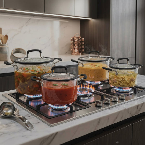 Borosilicate Glass Cooking Pots with Glass Lids, 2.5L to 5.5L — WIMU Kitchen Nairobi — Kenya · WIMU Kitchen Nairobi