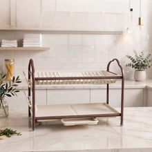 2 Tier Aluminium Dish Drying Rack with Drainer and Plate Slots — view 3 — Kenya · WIMU Kitchen