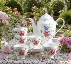 Rose Garden Elegance Porcelain Tea Set with Rotating Tray — WIMU Kitchen Nairobi — Kenya · WIMU Kitchen