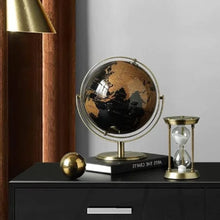 Retro World Globe 32cm - Black & Gold Rotating Desk Globe on Metal Stand — WIMU Kitchen Nairobi — Kenya · WIMU Kitchen