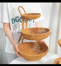 3-Tier Handmade Rattan Fruit Rack — Kenya · WIMU Kitchen