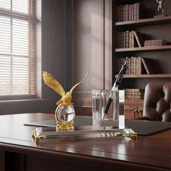 Gold Globe Desktop Gift With Crystal Pen Holder Set — Kenya · WIMU Kitchen Nairobi