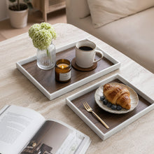 3 Piece Premium Wooden Serving Tray Set - Wood-Grain Trays with White Edges and Raised Sides — WIMU Kitchen Nairobi — Kenya · WIMU Kitchen