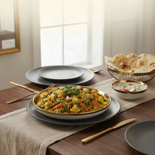 6 Ceramic Soup Plates with Gold Ring, 8 Inch — view 2 — Kenya · WIMU Kitchen