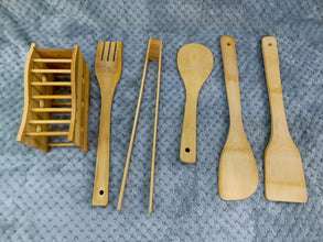 Cook, Stir, Serve in Style: 6-Piece Bamboo Utensil Set — Kenya · WIMU Kitchen