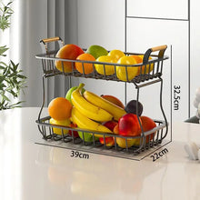 2-Tier Detachable Nordic Fruit & Vegetable Basket – Carbon Steel with Banana Holder — WIMU Kitchen Nairobi — Kenya · WIMU Kitchen