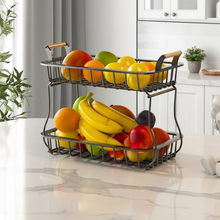 2-Tier Detachable Nordic Fruit & Vegetable Basket – Carbon Steel with Banana Holder — WIMU Kitchen Nairobi — Kenya · WIMU Kitchen