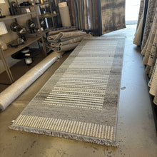 Kemet Striped Corridor Runner Rug, Grey & Beige — view 3 — Kenya · WIMU Kitchen