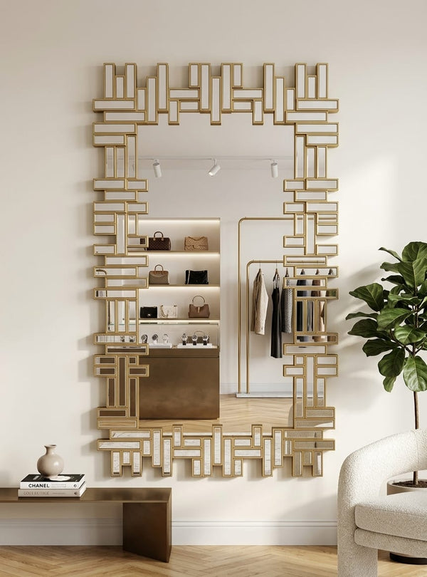 Structured Frame Decorative Mirror 120 x 55cm, Gold or Silver — WIMU Kitchen Nairobi — Kenya · WIMU Kitchen Nairobi