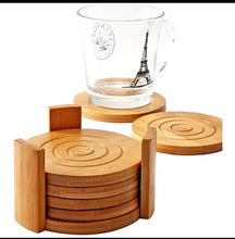 6-Piece Round Bamboo Coaster Set (view 4) — Kenya · WIMU Kitchen