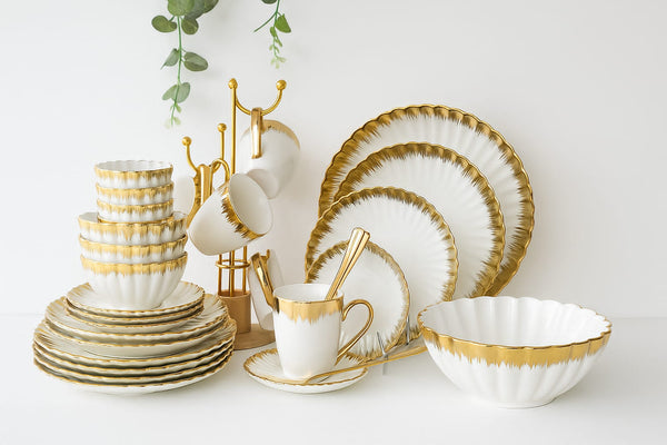 44-Piece Shell Dinner Set – Complete Shell-Design Tableware for the Family Table — WIMU Kitchen Nairobi — Kenya · WIMU Kitchen Nairobi