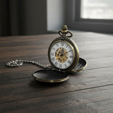 Mechanical Skeleton Stainless Steel Pocket Watch with Chain, Roman Numeral Dial — WIMU Kitchen Nairobi — Kenya · WIMU Kitchen