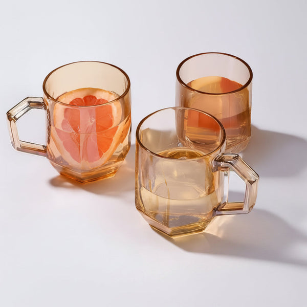 Amber Tinted Glass Mug Set with Handles — WIMU Kitchen Nairobi — Kenya · WIMU Kitchen Nairobi