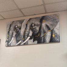Elephants Oil Painting (140 × 70 × 3.5 cm) — Kenya · WIMU Kitchen