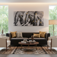 Elephants Oil Painting (140 × 70 × 3.5 cm) — Kenya · WIMU Kitchen
