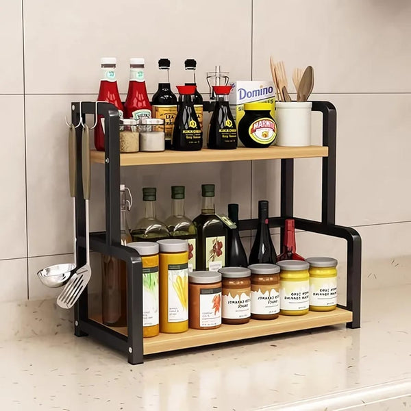 Metal and Bamboo Spice Counter Rack 50 x 18 x 42cm — WIMU Kitchen Nairobi — Kenya · WIMU Kitchen Nairobi