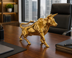 Golden Charging Bull Sculpture — Kenya · WIMU Kitchen