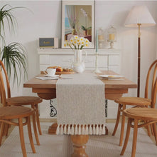Woven Dining Table Runner with Tassels - Textured Premium Fabric Runner — WIMU Kitchen Nairobi — Kenya · WIMU Kitchen