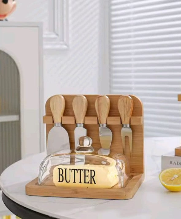 Butter tray set with glass cover and built-in spreader knives | WIMU Kitchen Kenya — Kenya · WIMU Kitchen Nairobi