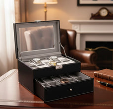 20-Slot Leather Watch Organizer with Lock — Kenya · WIMU Kitchen