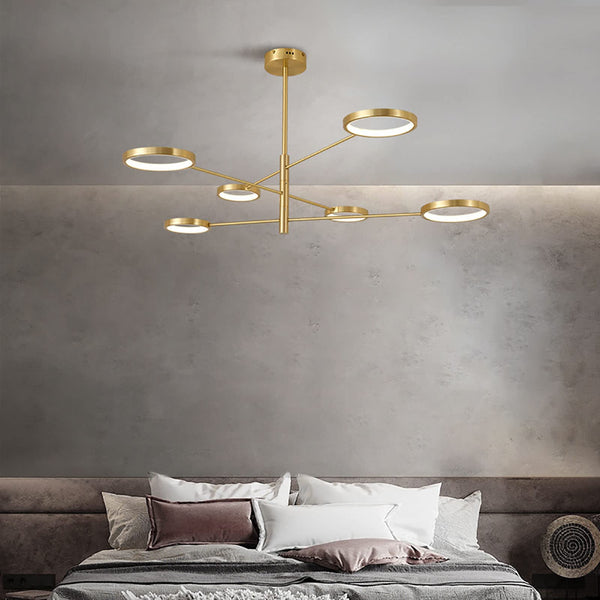 Gold Molecular Ring Chandelier / LED Sputnik Ring Light — Kenya · WIMU Kitchen Nairobi