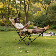 Foldable Recliner Camping Lounge Chair with Footrest FC 108 - Padded Beige with Side Pocket — WIMU Kitchen Nairobi — Kenya · WIMU Kitchen