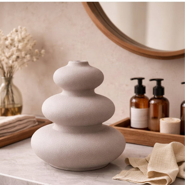 Stone Petal Vase - Sculptural Decor Accent For Shelves & Tabletops — WIMU Kitchen Nairobi — Kenya · WIMU Kitchen Nairobi