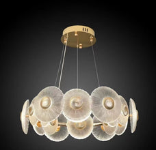 Petal Ring Chandelier Frosted Disc Halo Pendant Light — Kenya · WIMU Kitchen