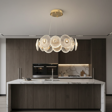 Petal Ring Chandelier Frosted Disc Halo Pendant Light — Kenya · WIMU Kitchen