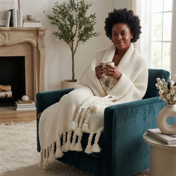 Chunky Knitted Throw Blanket for Sofas and Beds — WIMU Kitchen Nairobi — Kenya · WIMU Kitchen Nairobi
