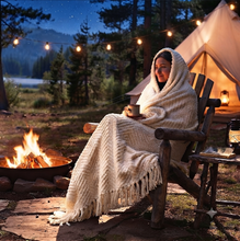 Heavyweight Knitted Throw Blanket with Tassel Trim, 3 Colours — WIMU Kitchen Nairobi — Kenya · WIMU Kitchen