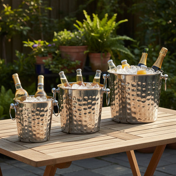 Hammered Stainless Steel Ice Bucket — Kenya · WIMU Kitchen Nairobi