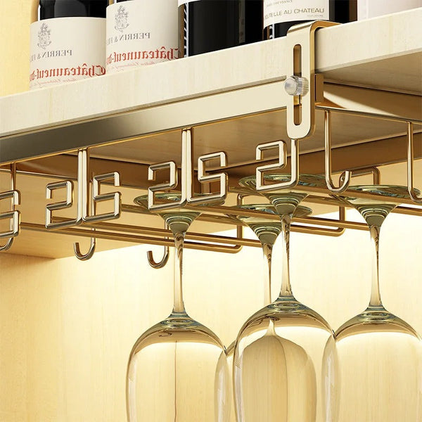 Wine Glass Rack Upside Down Glass Storage Under Cabinet Wine Glass Holder Rack — Kenya · WIMU Kitchen Nairobi