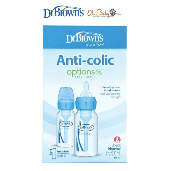 Dr. Brown's Anti-Colic Options+ Narrow Glass Baby Bottle with Level 1 Slow Flow Nipple, BPA-Free, 4 oz/120 mL, 0m+, 2 Count, 1-Pack — Kenya · WIMU Kitchen Nairobi